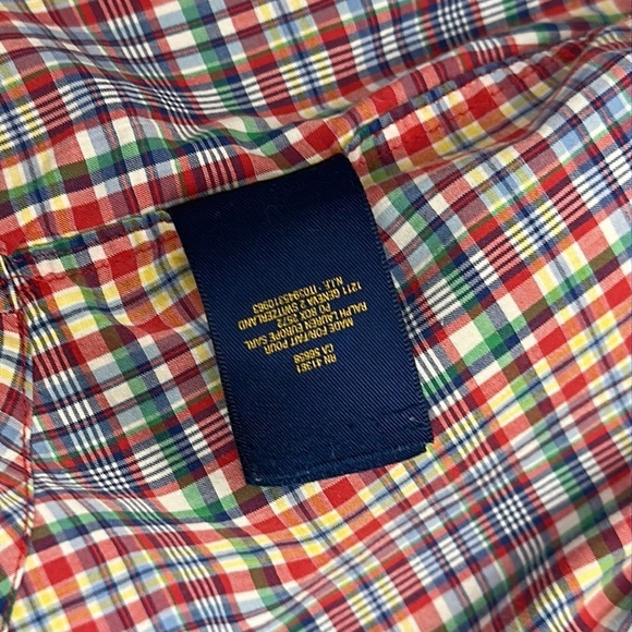Ralph Lauren Polo Child's BoyLS Shirt Plaid Multi Color Gold Horse size 3T - Picture 9 of 14